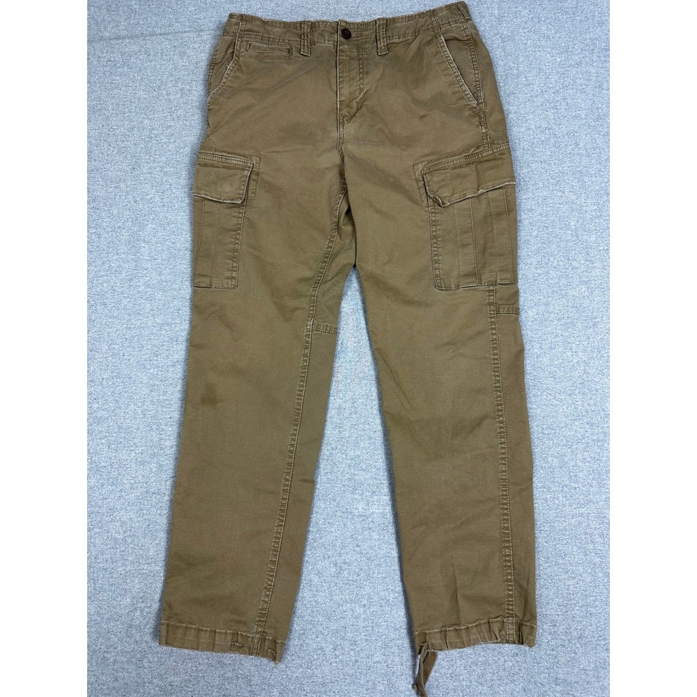 American Eagle Cargo Pants Mens 32x32 (27" Inseam) Brown Flex Straight Leg Khaki